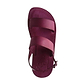 Golan violet, handmade leather sandals with back strap  - Front View