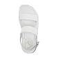 Golan white, handmade leather sandals with back strap  - Side View