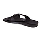 Jesse black, handmade leather slide sandals - back View