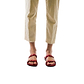 Model wearing Joanna red, handmade leather slide sandals