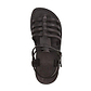 Leah black, handmade leather sandals with back strap  - Side View