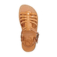 Leah tan, handmade leather sandals with back strap  - Side View