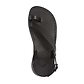 Mia black, handmade leather sandals with back strap and toe loop- Side View