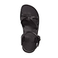Miriamr black, handmade leather sandals with back strap  - Side View