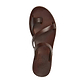 Noah brown, handmade leather slide sandals with toe loop - side View