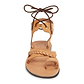 Ramah Tan, handmade leather sandals with back strap and toe loop side view