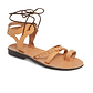 Ramah Tan, handmade leather sandals with back strap and toe loop