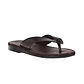 Solomon brown, handmade leather slide sandals - Front View
