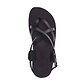 Tamar buckle black, handmade leather sandals with back strap - Front View