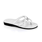 Tamarwhite, handmade leather slide sandals - Front View