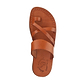 The Good Shepherd Honey, handmade leather slide sandals with toe loop - honey View