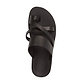 The Good Shepherd black, handmade leather slide sandals with toe loop - side View