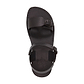 The Original black, handmade leather sandals with back strap  - side View
