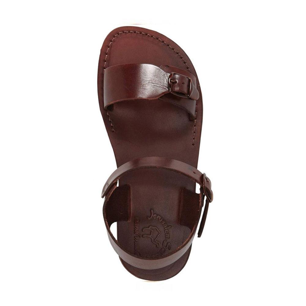 The Original brown, handmade leather sandals with back strap  - Side View