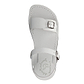 The Original white, handmade leather sandals with back strap - Side View