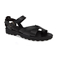 Tovah black, handmade leather sandals with back strap and toe loop  - Front View