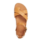 Tovah tan, handmade leather sandals with back strap and toe loop- Side View