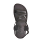 Tzippora black, handmade leather sandals with back strap  - Side View