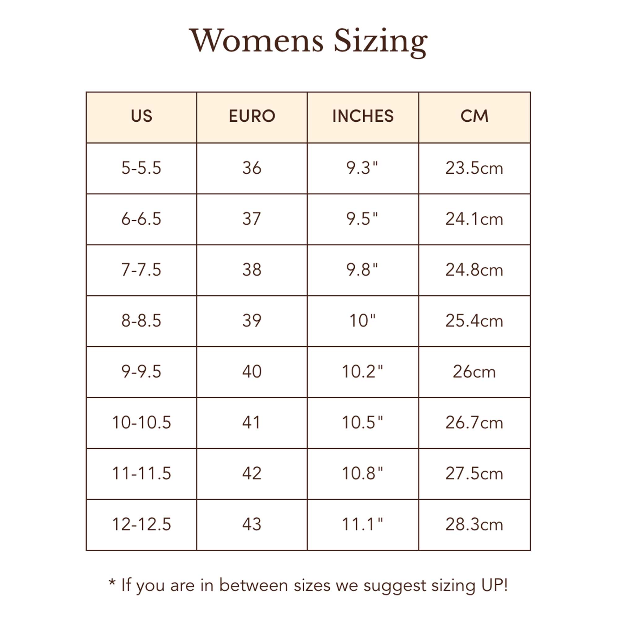 size chart