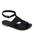 San Vincente Blvd black, handmade leather sandals with anklet strap and buckle  - Side View