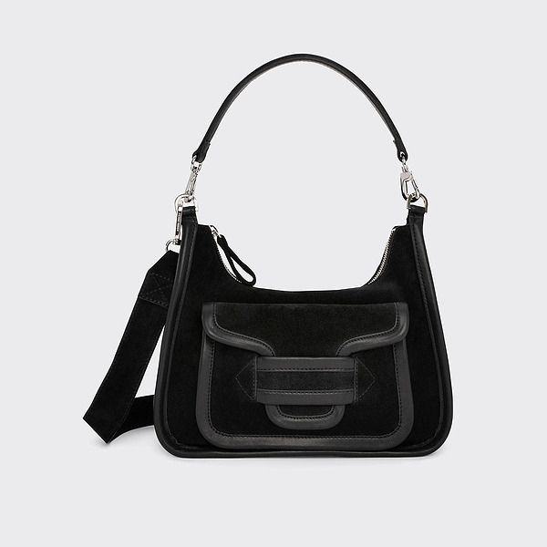 ALPHA DAY MISS women's bag in black suede leather — PIERRE HARDY