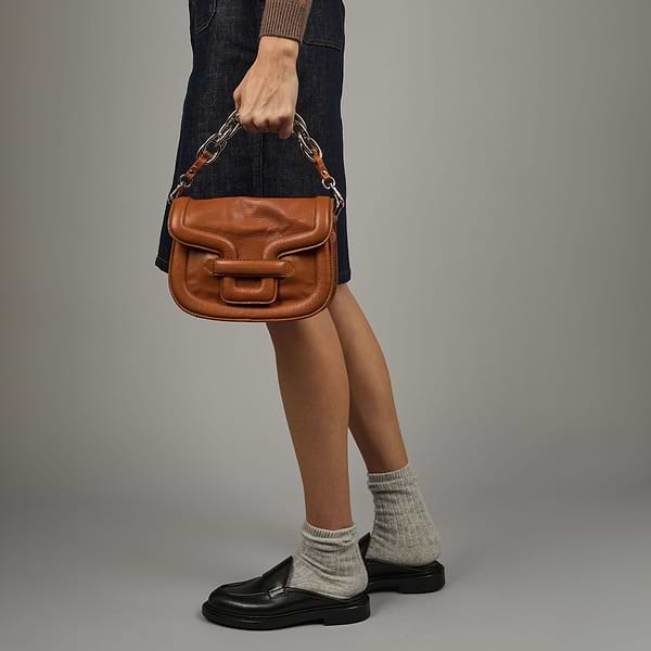 MINI ALPHAVILLE handbag in camel grained kid leather — PIERRE HARDY