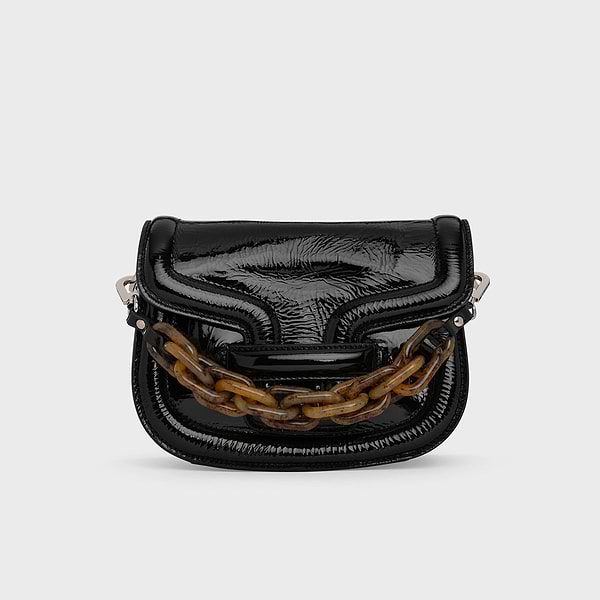 MINI ALPHAVILLE handbag in black patent kid leather — PIERRE HARDY