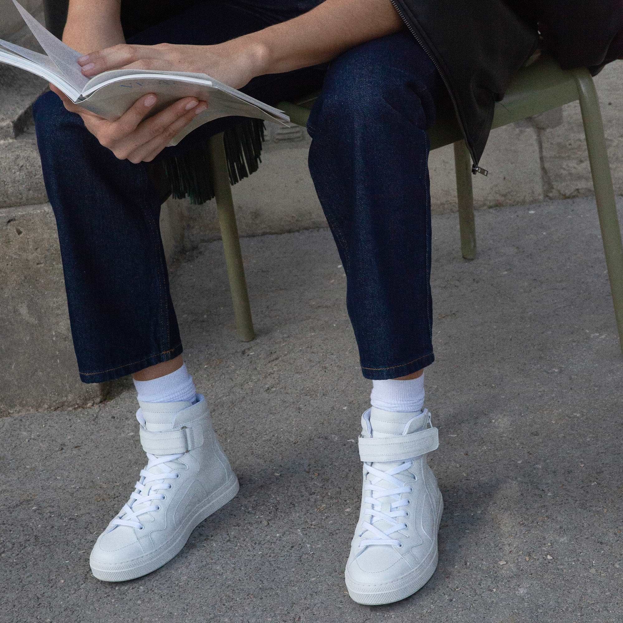 Pierre Hardy BASKETS MONTANTES 012, cuir de veau blanc, vue 4