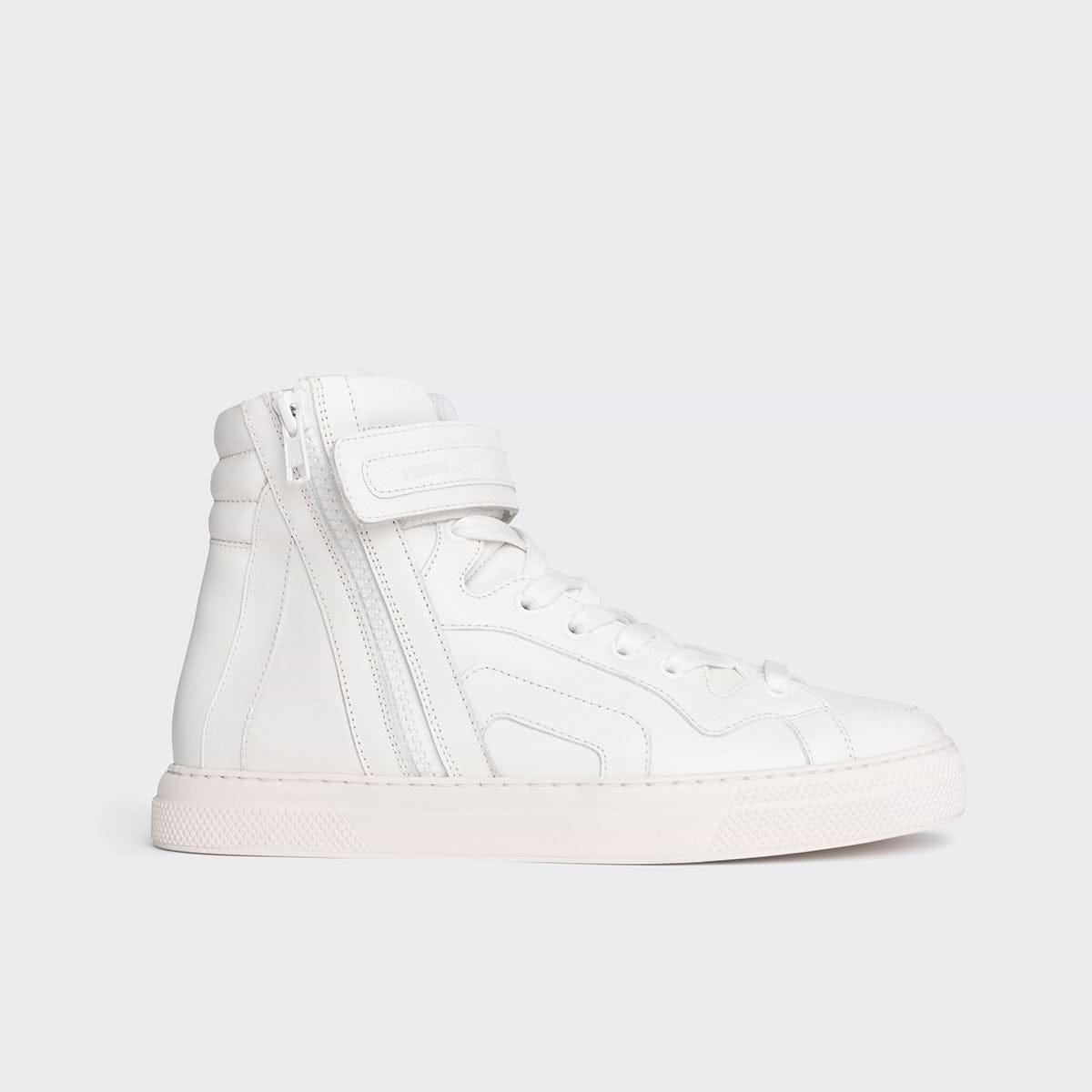 Pierre Hardy BASKETS MONTANTES 012, cuir de veau blanc