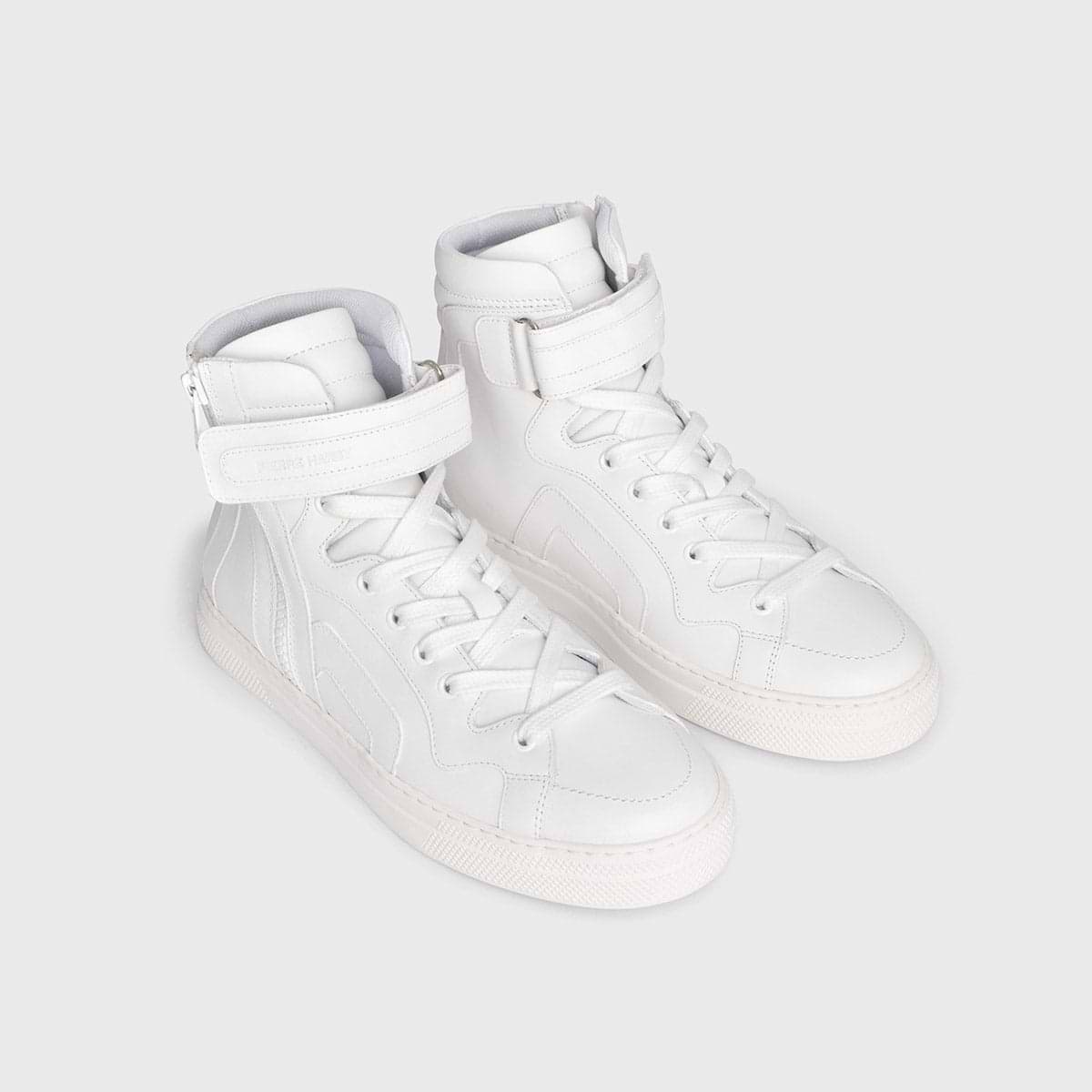 Pierre Hardy BASKETS MONTANTES 012, cuir de veau blanc, vue 5