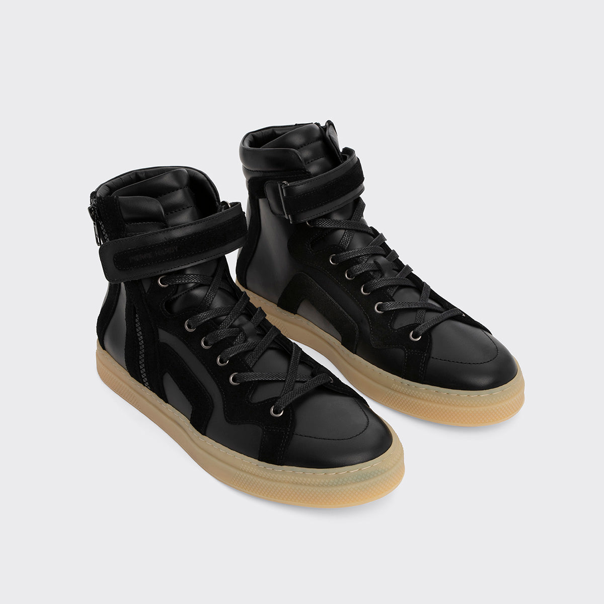 Pierre Hardy BASKETS MONTANTES 112, cuir de veau noir et veau velours noir, vue 6