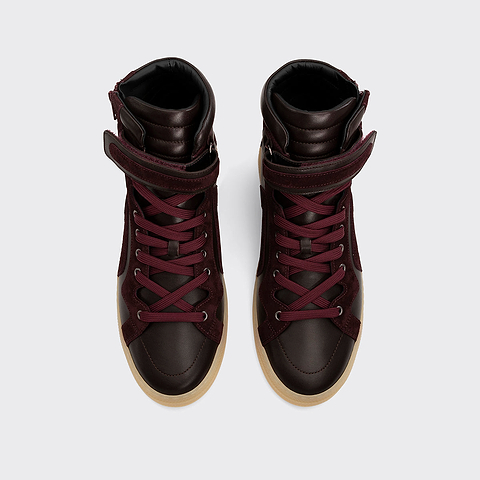Pierre Hardy BASKETS MONTANTES 112, cuir de veau bordeaux et veau velours bordeaux, vue 2