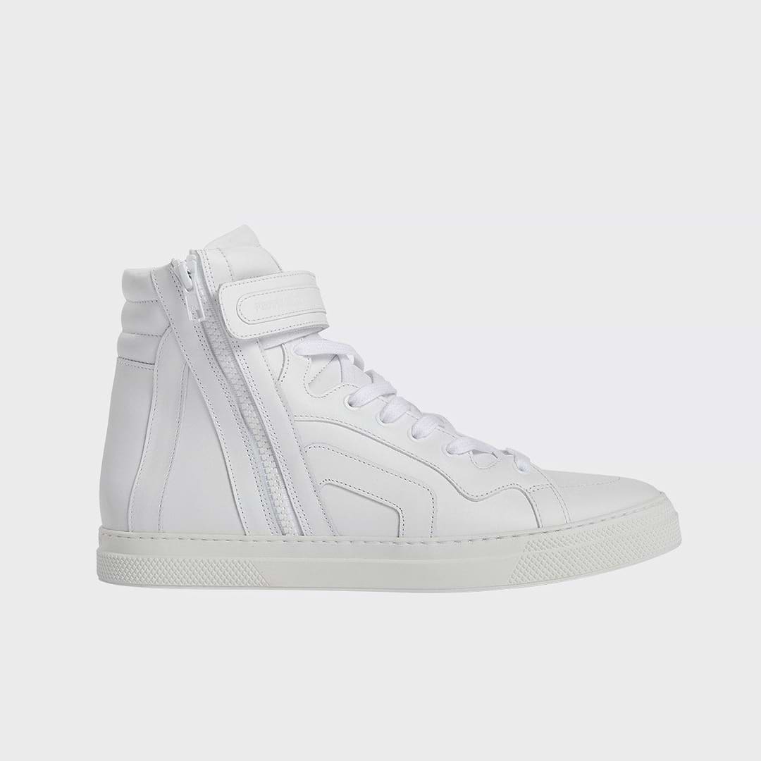Pierre Hardy BASKETS MONTANTES 112, cuir de veau blanc