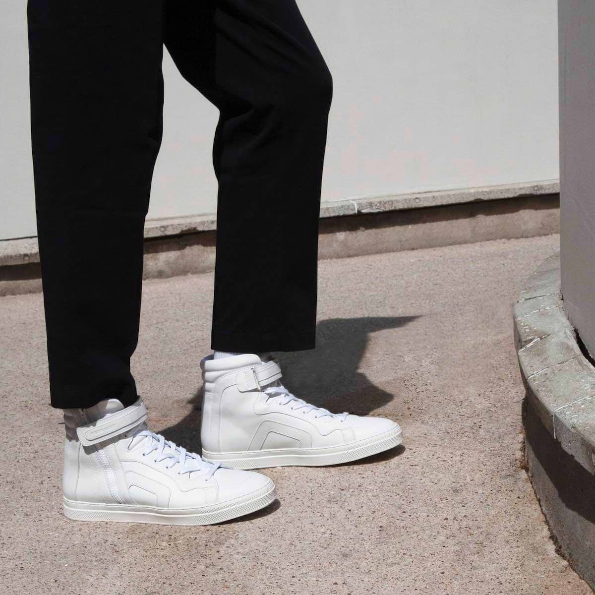 Pierre Hardy BASKETS MONTANTES 112, cuir de veau blanc, vue 6