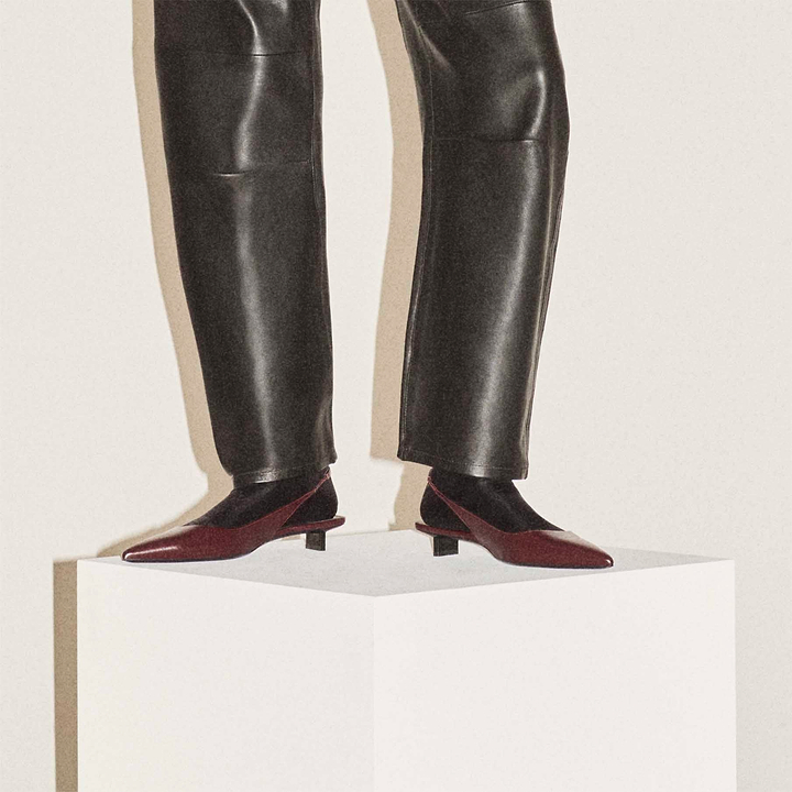 Pierre Hardy ESCARPIN SLINGBACK STELLA, cuir de veau craquelé bordeaux, vue 6