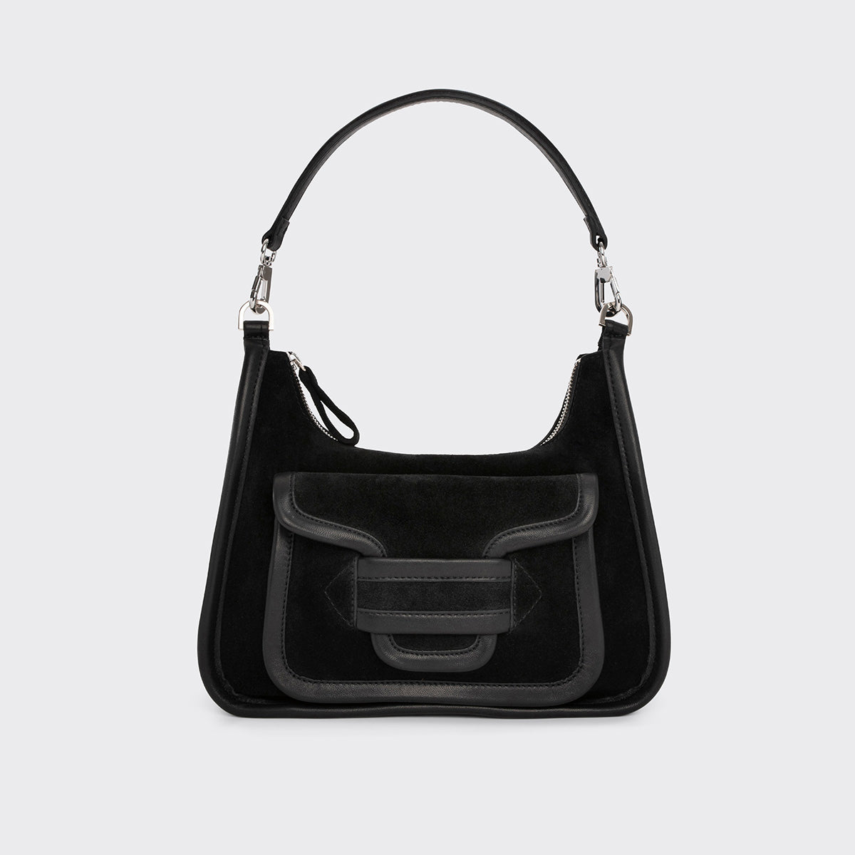 Pierre Hardy SAC ALPHA DAY MISS, veau velours noir et cuir d'agneau noir, vue 5