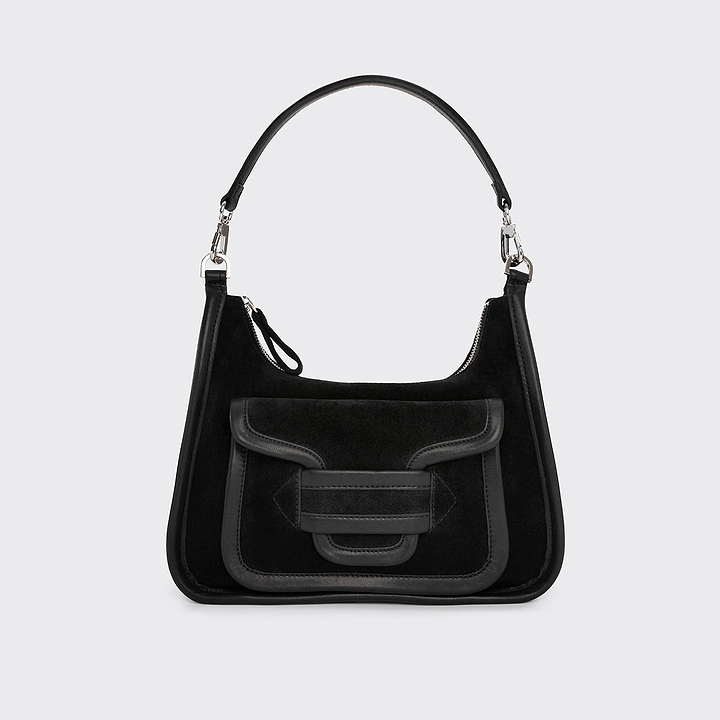Pierre Hardy SAC ALPHA DAY MISS, veau velours noir et cuir d'agneau noir, vue 5