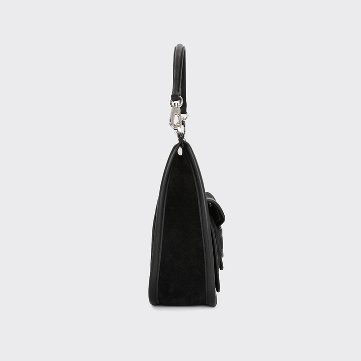 Pierre Hardy SAC ALPHA DAY MISS, veau velours noir et cuir d'agneau noir, vue 4