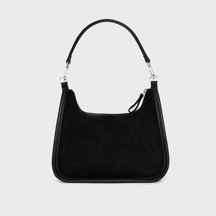 Pierre Hardy SAC ALPHA DAY MISS, veau velours noir et cuir d'agneau noir, vue 6