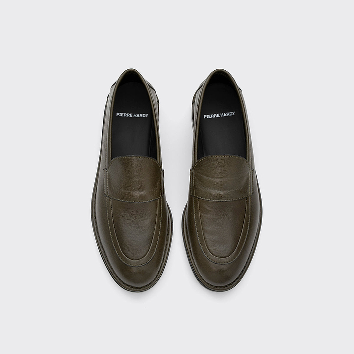 Pierre Hardy MOCASSIN NOTO, mocassin souple doublé en cuir de chevreau kaki, vue 2