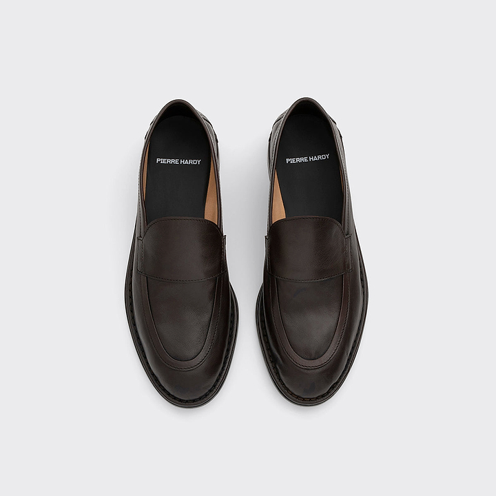 Pierre Hardy MOCASSIN NOTO, mocassin souple en cuir de kangourou marron foncé, vue 2