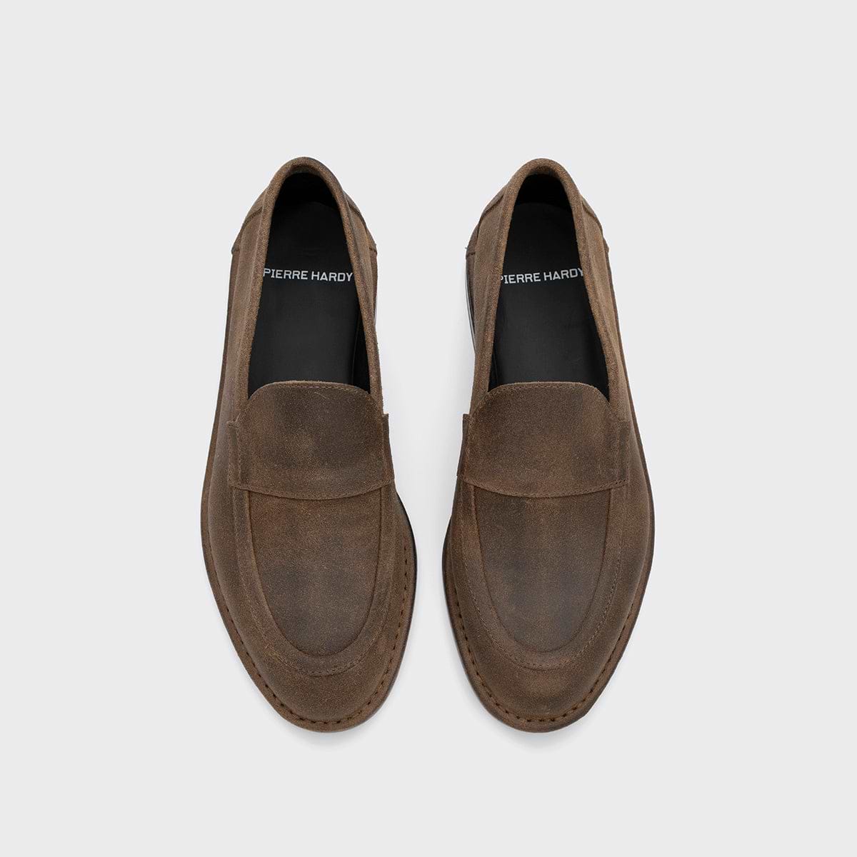 Pierre Hardy MOCASSIN NOTO, mocassin souple doublé en cuir de veau brut huilé tabac brun, vue 2