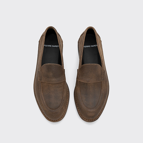 Pierre Hardy MOCASSIN NOTO, mocassin souple doublé en cuir de veau brut huilé tabac brun, vue 2