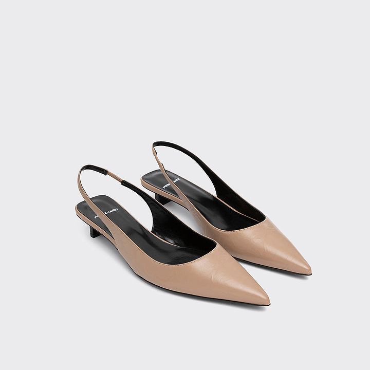 Pierre Hardy ESCARPIN SLINGBACK STELLA, cuir de veau craquelé beige, vue 3