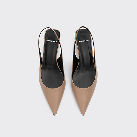 Pierre Hardy ESCARPIN SLINGBACK STELLA, cuir de veau craquelé beige, vue 2