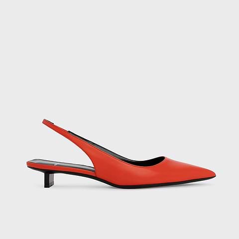 Pierre Hardy ESCARPIN SLINGBACK STELLA, cuir de chevreau mandarine