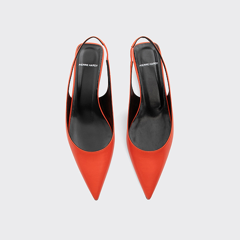 Pierre Hardy ESCARPIN SLINGBACK STELLA, cuir de chevreau mandarine, vue 2
