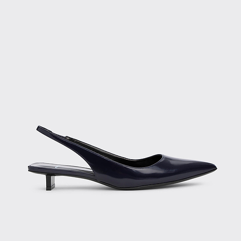 Pierre Hardy ESCARPIN SLINGBACK STELLA, cuir d'agneau verni bleu marine