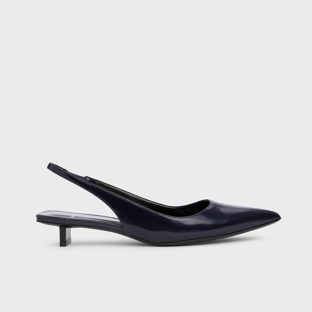 Pierre Hardy ESCARPIN SLINGBACK STELLA, cuir d'agneau verni bleu marine