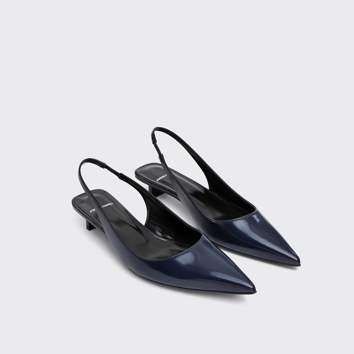 Pierre Hardy ESCARPIN SLINGBACK STELLA, cuir d'agneau verni bleu marine, vue 5
